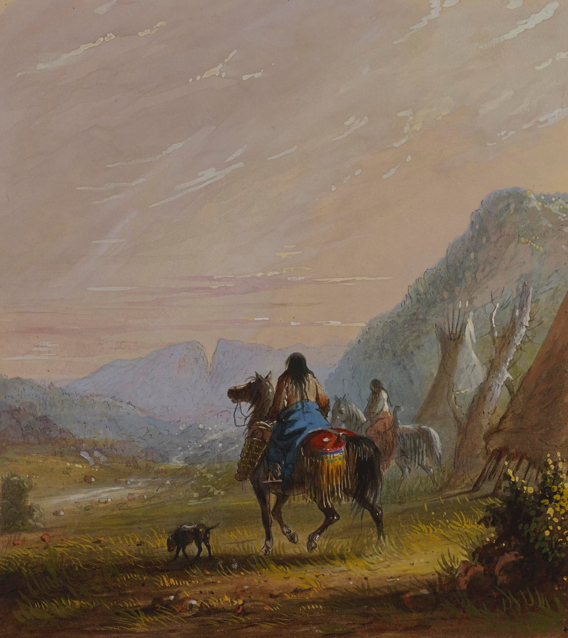 Indian Women on Horseback near the Cut Rocks by Alfred Jacob Miller