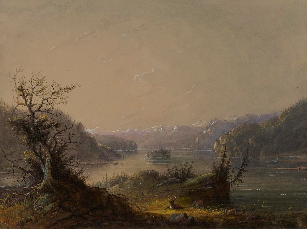 Lake Scene by Alfred Jacob Miller