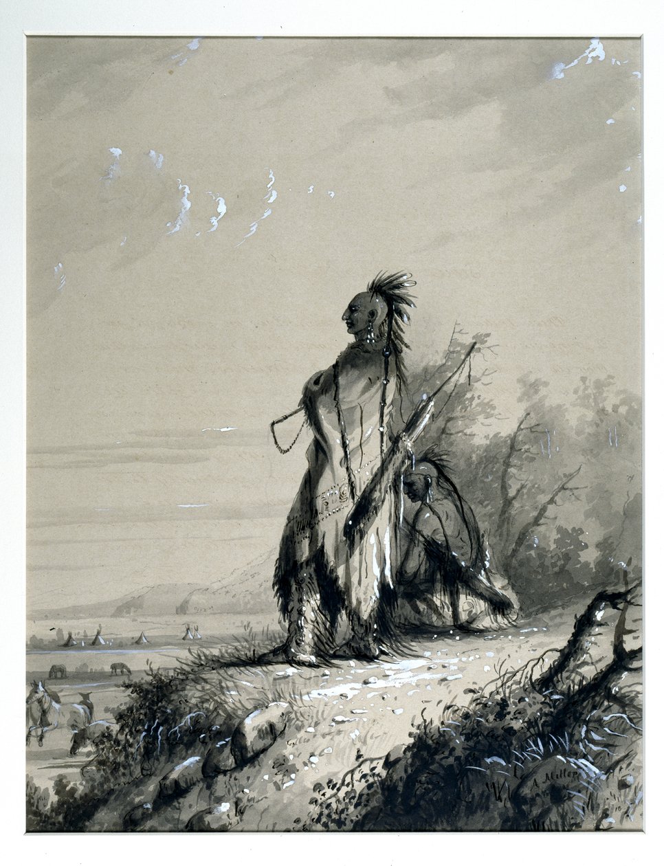 Sioux Indian Guard by Alfred Jacob Miller