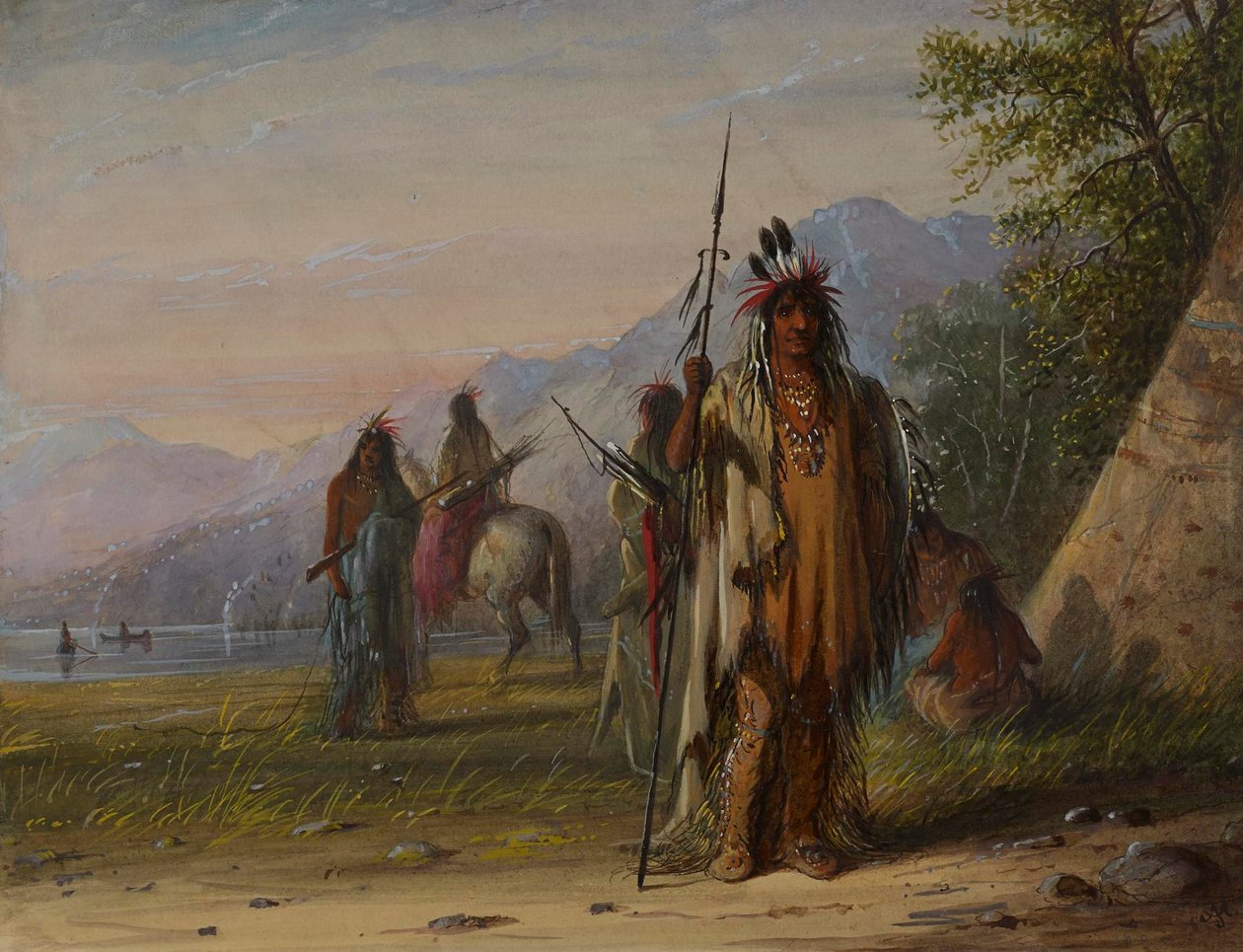 Snake Indian Camp by Alfred Jacob Miller