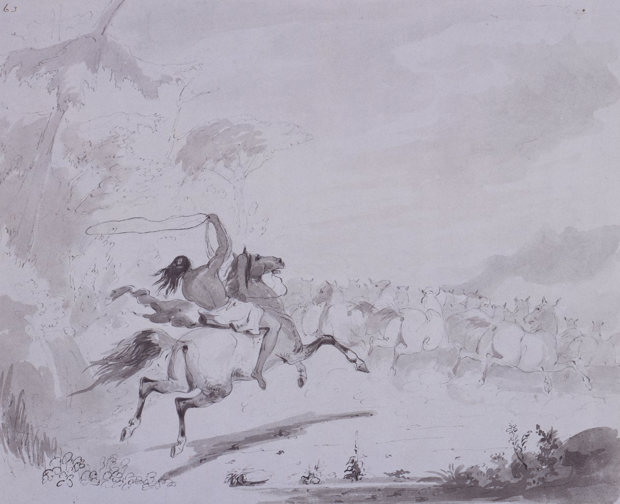 Throwing the Lasso, c.1837 by Alfred Jacob Miller