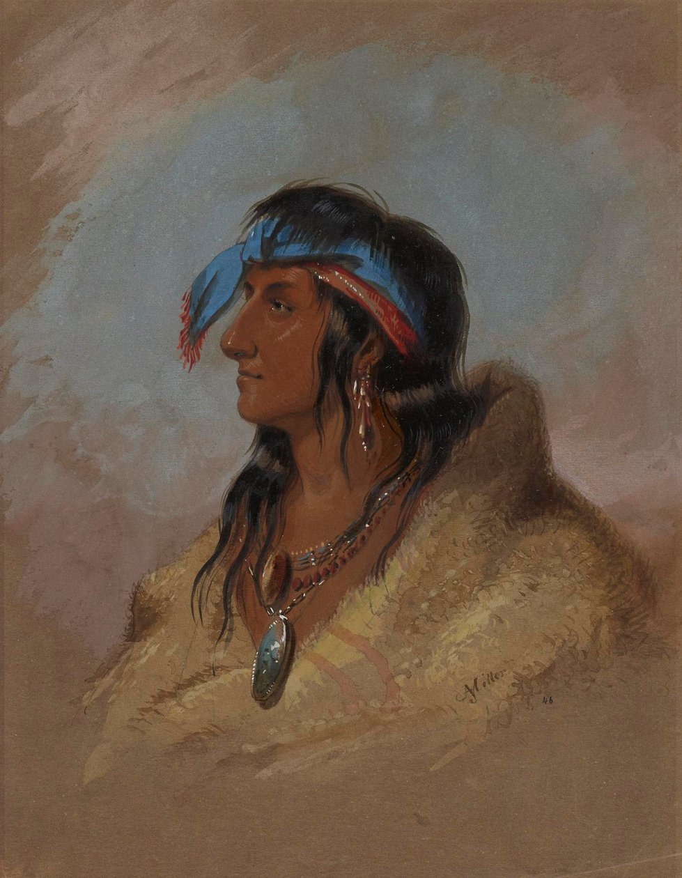 White Plume by Alfred Jacob Miller