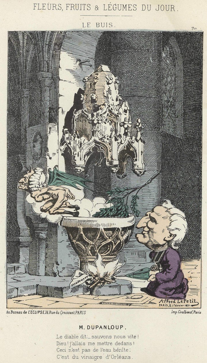 Le Boxis: Cartoon on Dupanloup - Illustration from 21/02/1871 in 