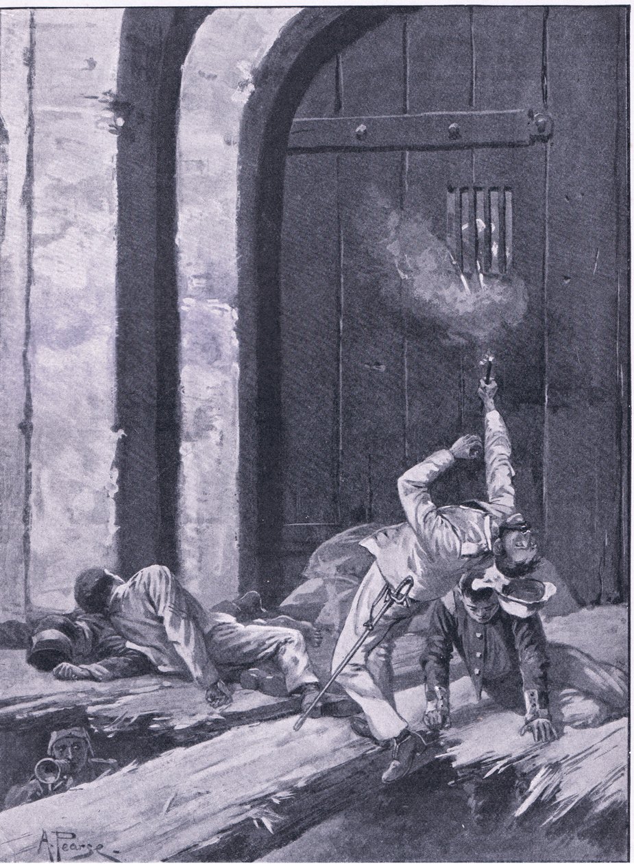 Delhi: Lieutenant Salkeld, Bengal Engineers blowing up the Kashmir Gate by Alfred Pearse