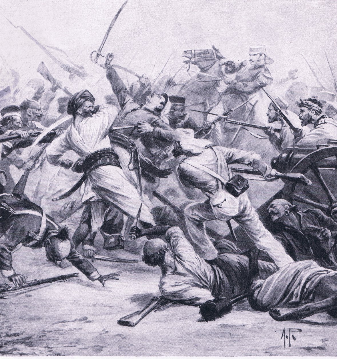 Nicholsons defeat of the rebels at Najafgarh, 2nd August 1857 by Alfred Pearse