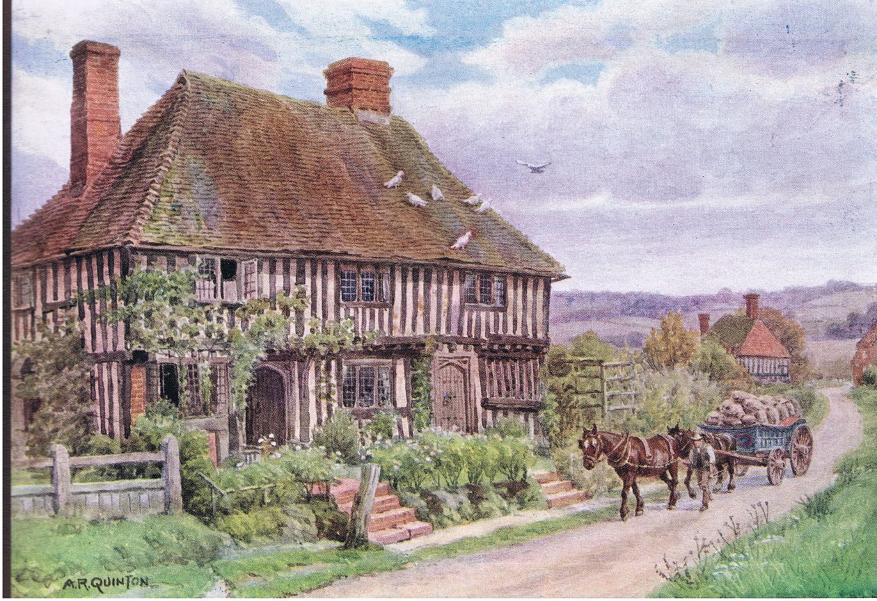 Small Hythe, Nr Tenterden, Kent, from The Cottages and the Village Life of Rural England published by Dent & Sons Limited, 1912 by Alfred Robert Quinton