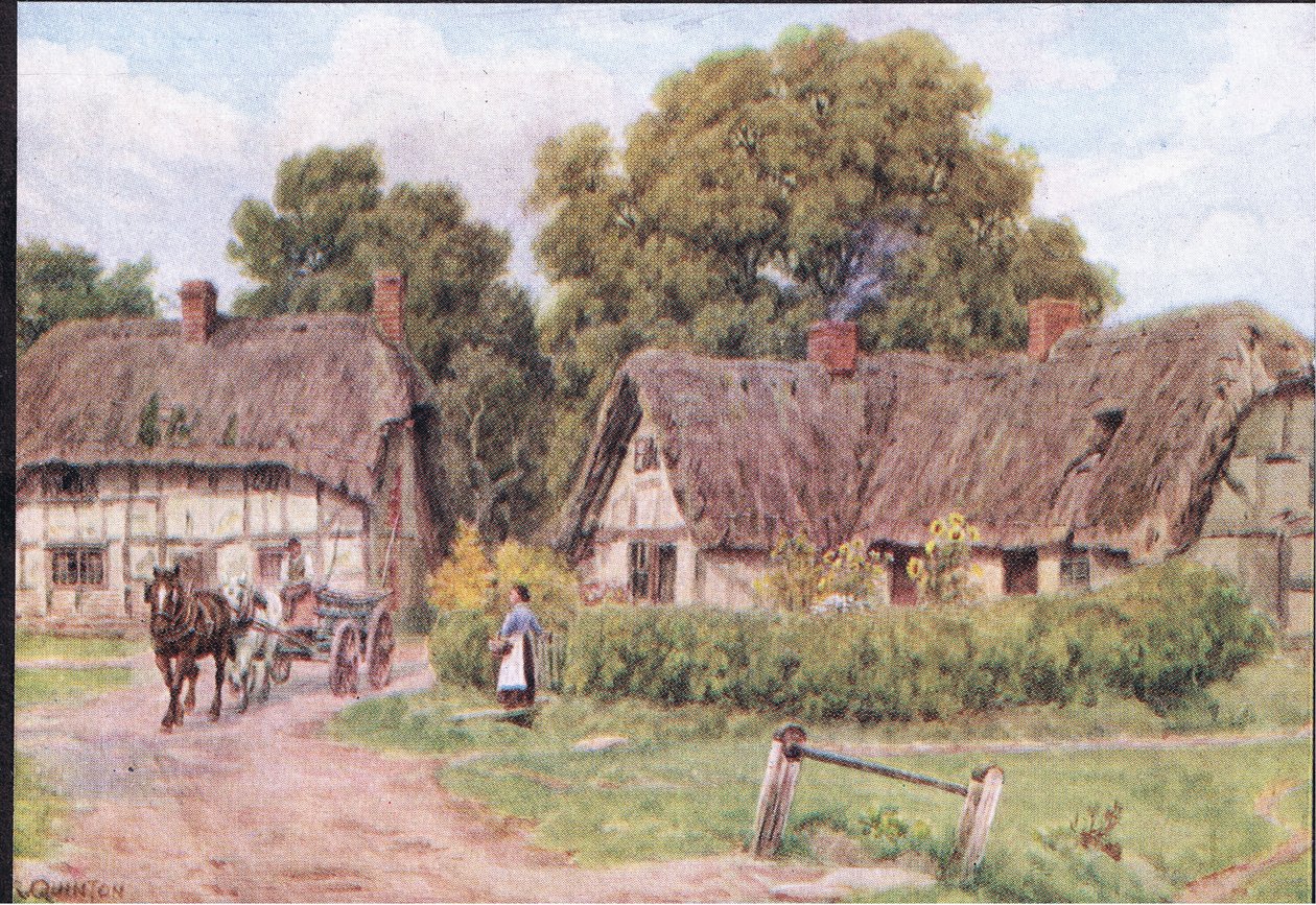 West Hagbourne, Berkshire, from The Cottages and the Village Life of Rural England published by Dent & Sons Limited, 1912 by Alfred Robert Quinton