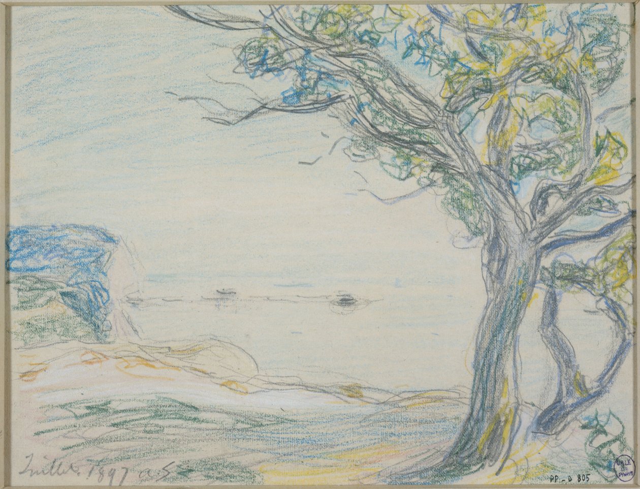 Trees by the Sea by Alfred Sisley