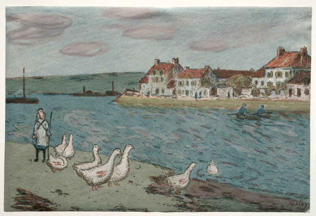 The River Bank or Geese, 1897 by Alfred Sisley
