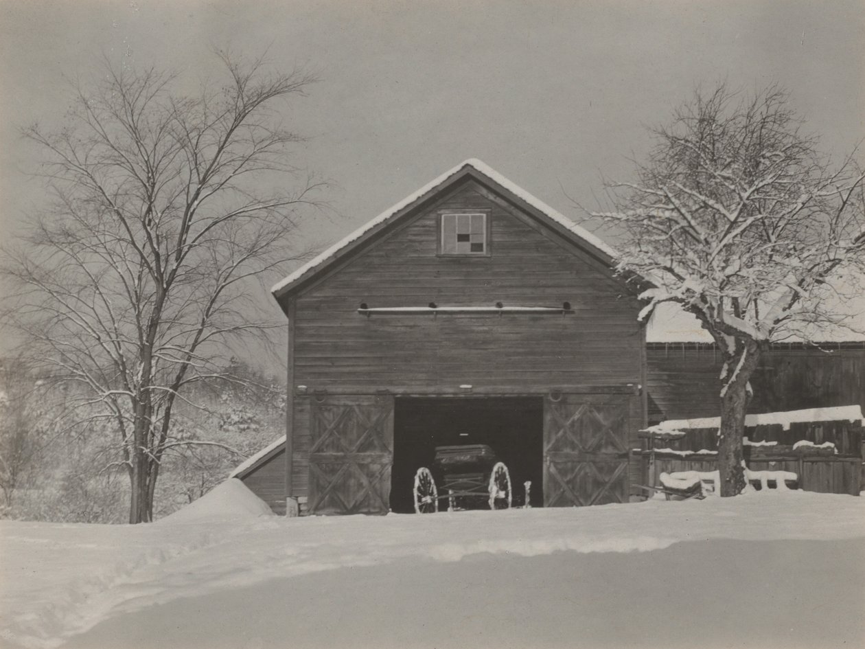 Barn and Snow by Alfred Stieglitz