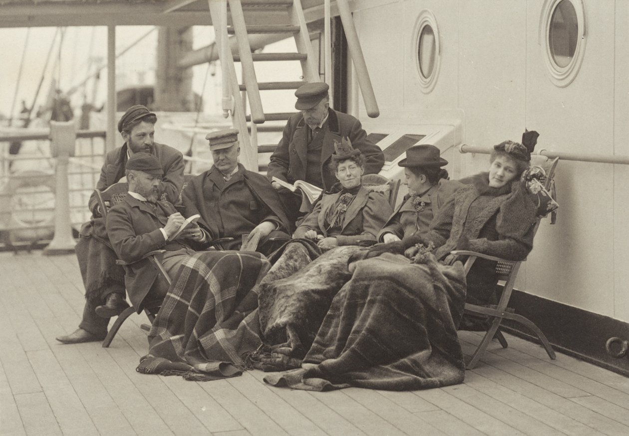 Sime Herrmann, Mr. and Mrs. Mann, Dr. Brown, Mr. McGibbon, Miss Linthicum and Emmy—On Board the Bourgogne May 5–14, 1896 by Alfred Stieglitz