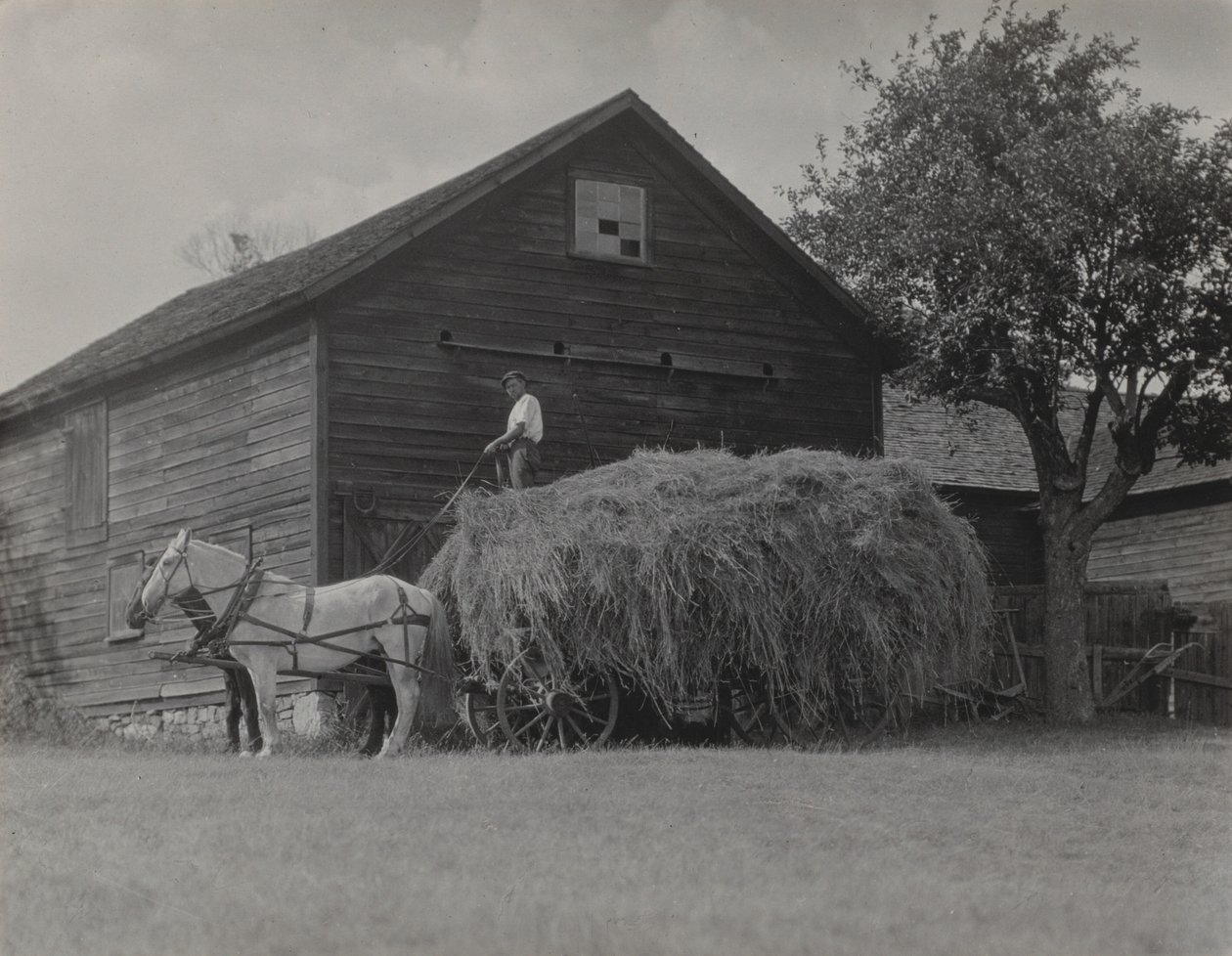 The Hay Wagon and Barn by Alfred Stieglitz