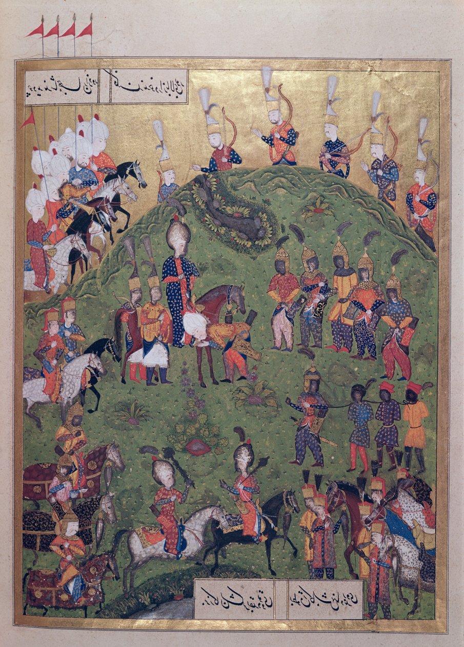 The Sultan Suleyman I arriving at the fortress of Bogurdelen, from the ...