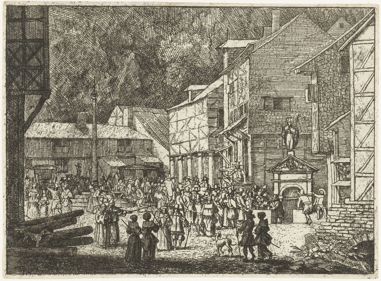 View of Spa with a Water Source (Four Water Sources in and around Spa) by Allaert van Everdingen