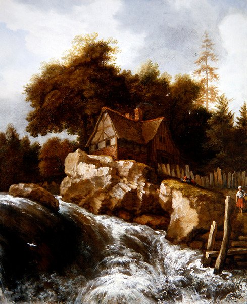 A Rocky Nordic Landscape with Peasants on a Path by Allart van Everdingen
