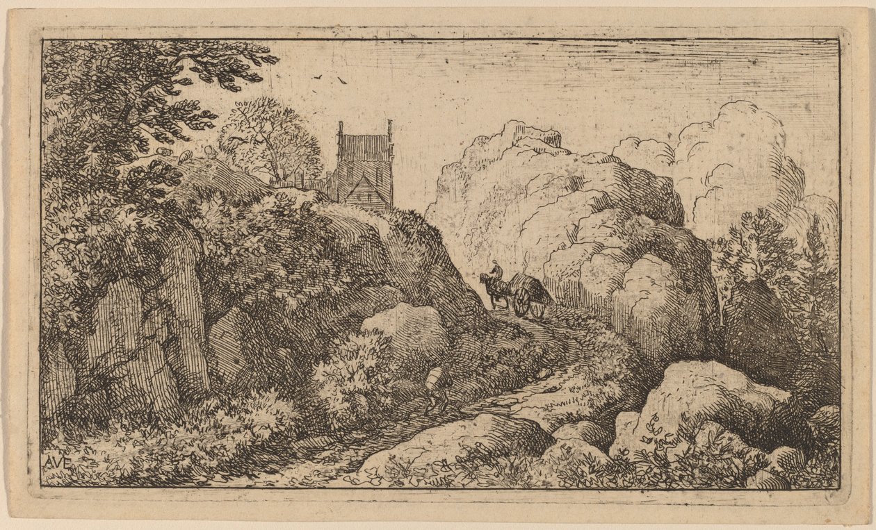Cart in a Narrow Pass by Allart van Everdingen