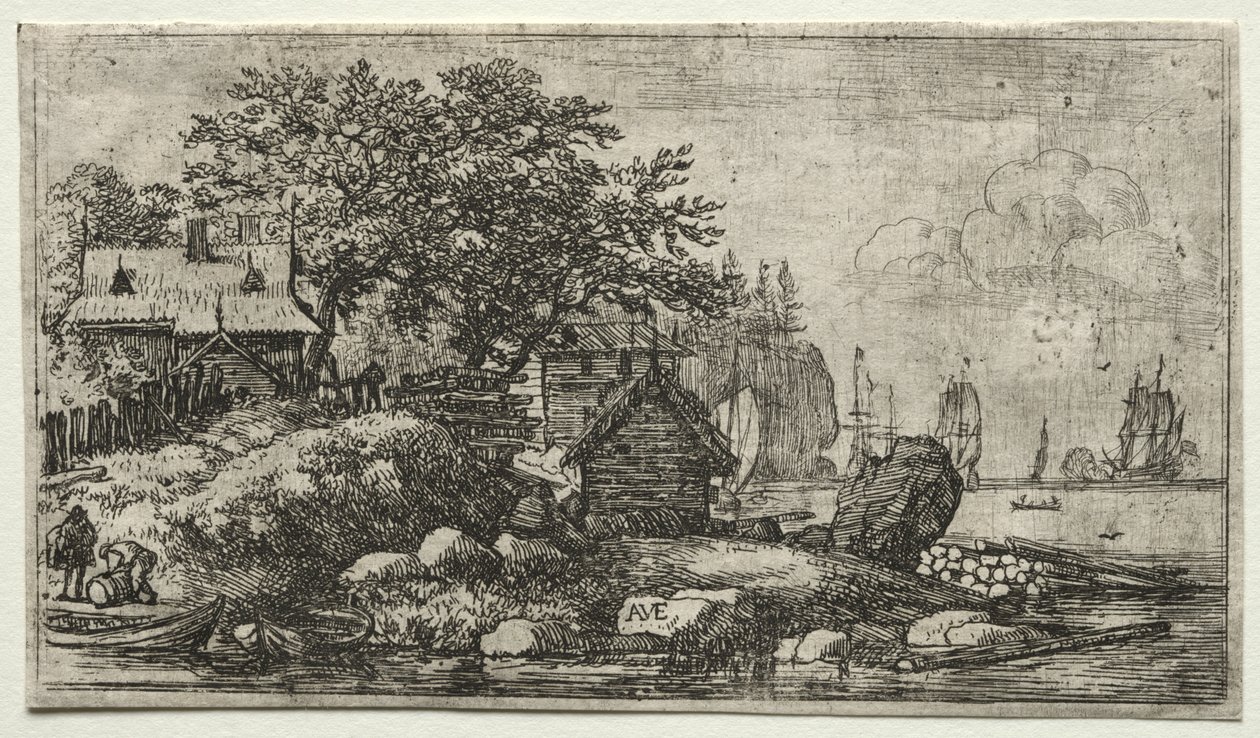 Eight landscapes: Landscape with Two Empty Boats by Allart van Everdingen