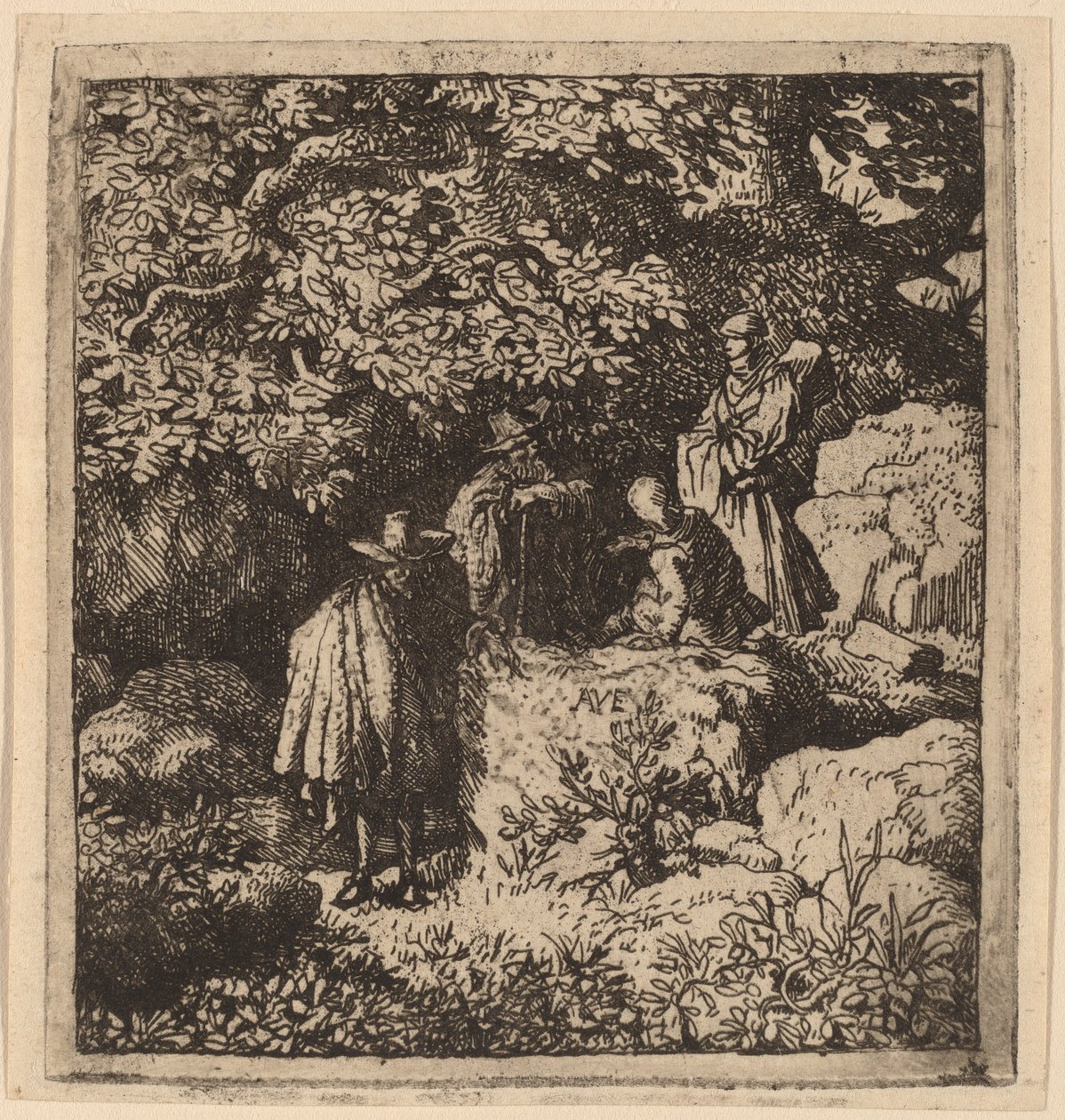 Four Figures under a Tree, probably c. 1645-1656 by Allart van Everdingen