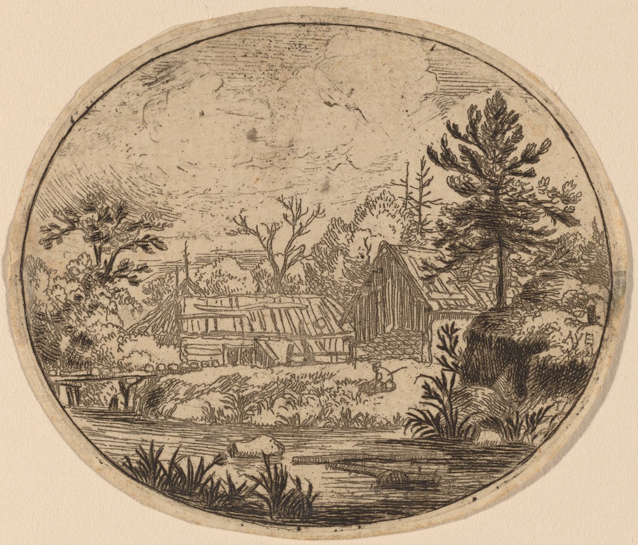 Hamlet at the Bank of a River, probably c. 1645-1656 by Allart van Everdingen
