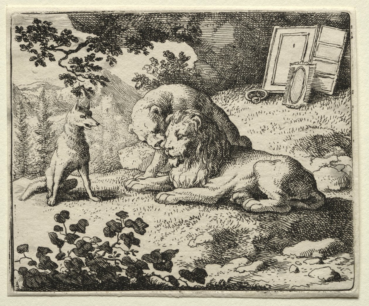 Reynard the Fox: Reynard Promises Gifts to the Lion by Allart van Everdingen