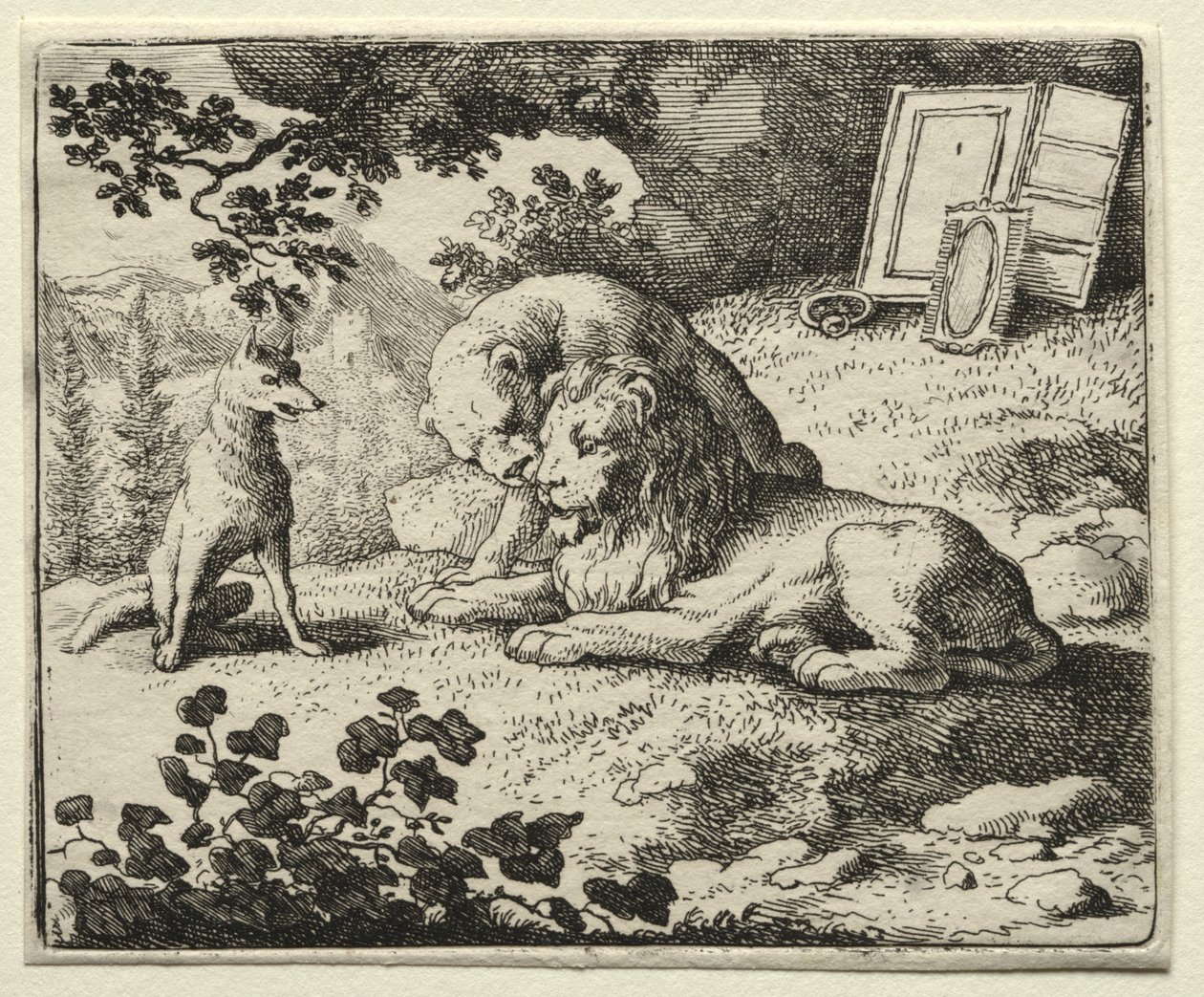 Reynard the Fox: Reynard Promises Gifts to the Lion by Allart van Everdingen