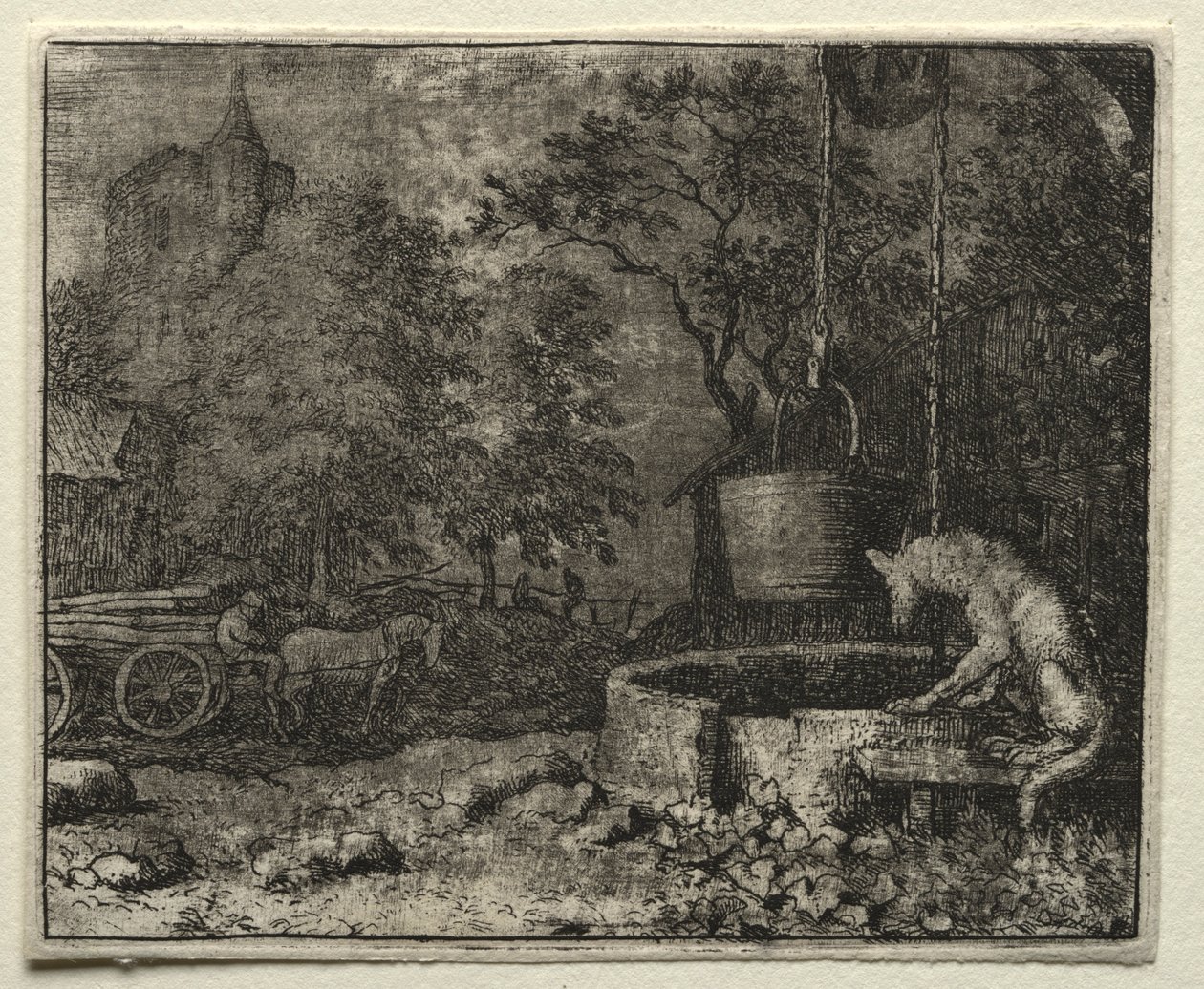 Reynard the Fox: Reynard Tricks the Wife of the Wolf by Allart van Everdingen