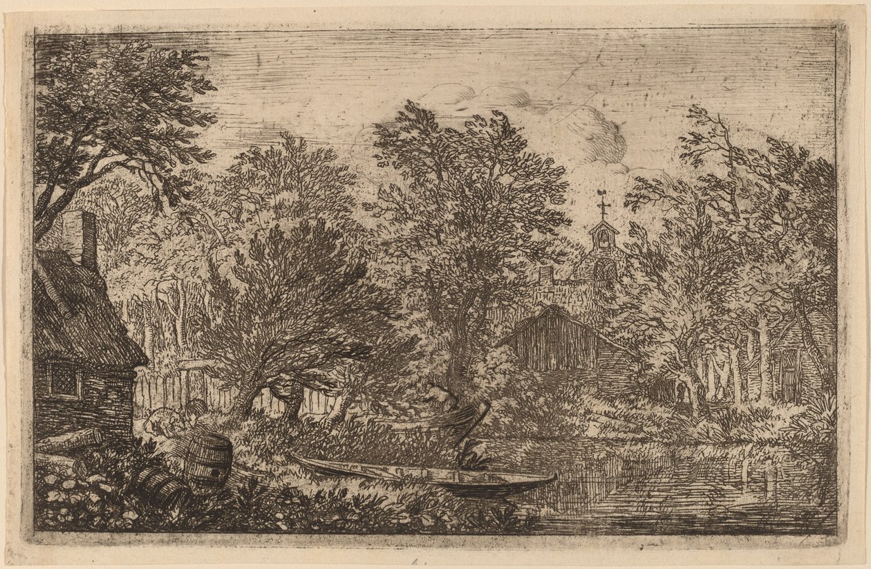 Skiff at a River Bank, Probably c. 1645-1656 by Allart van Everdingen