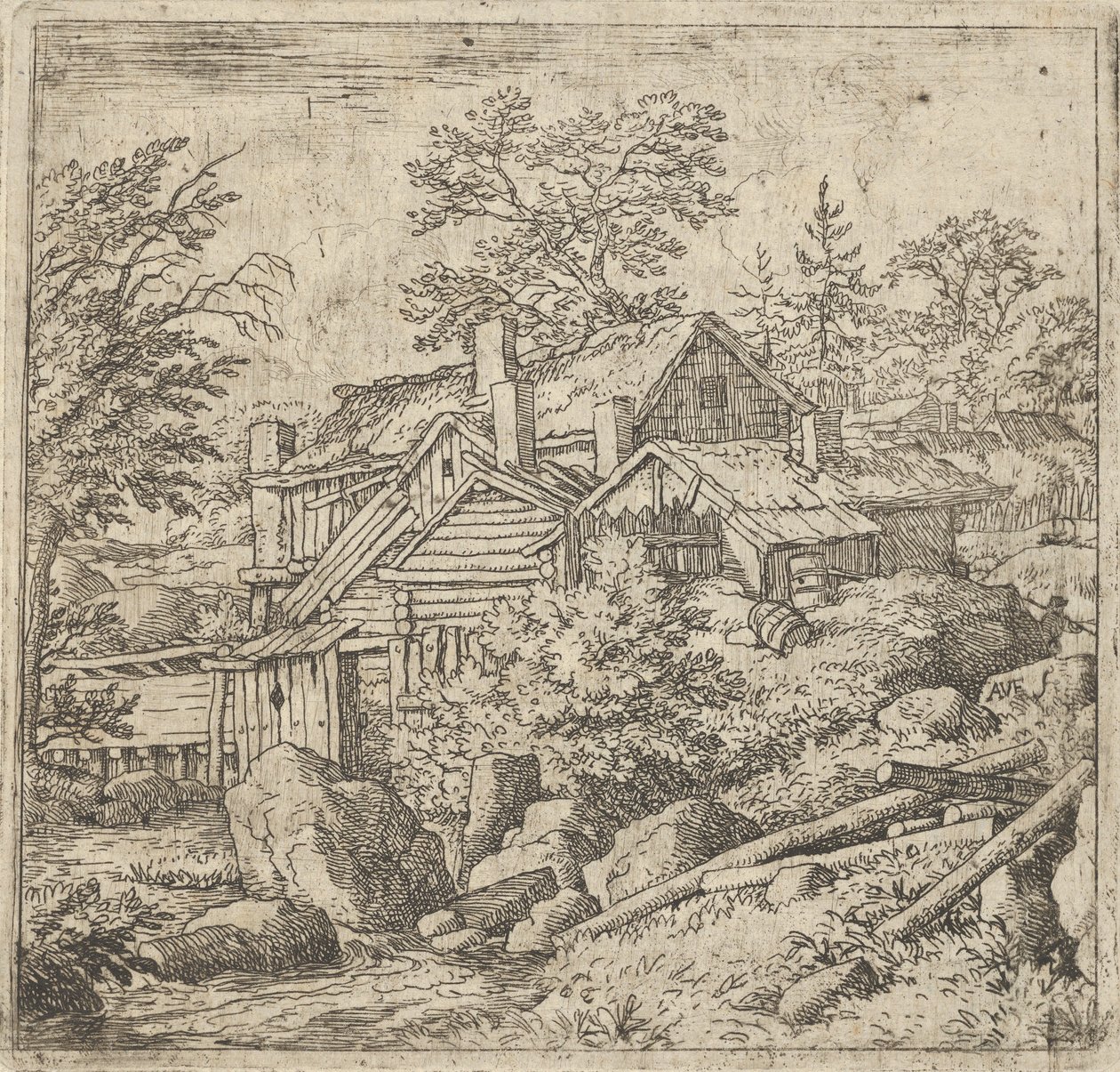 The Hamlet on the Mountainside by Allart van Everdingen