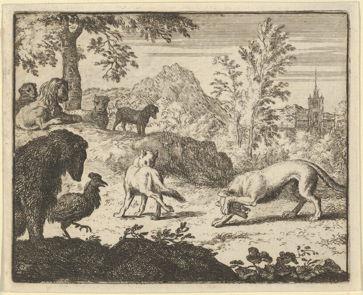 The Lion Allows a Fight Between the Wolf and Renard, 1650-75 by Allart van Everdingen