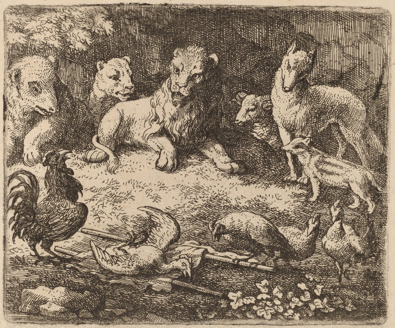The Rooster Charges Reynard by Allart van Everdingen