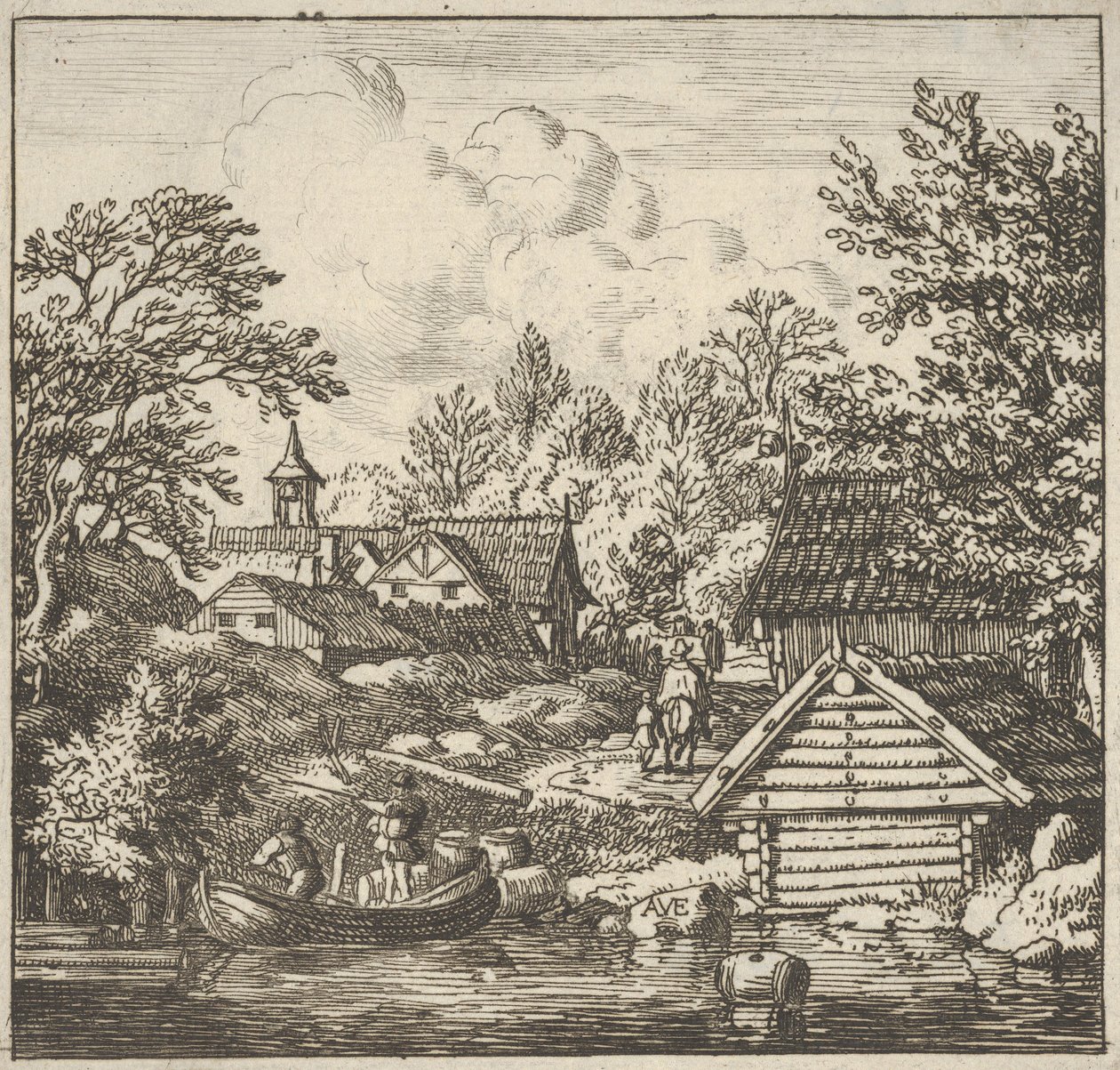 The Unloading of the Barge, 17th century by Allart van Everdingen