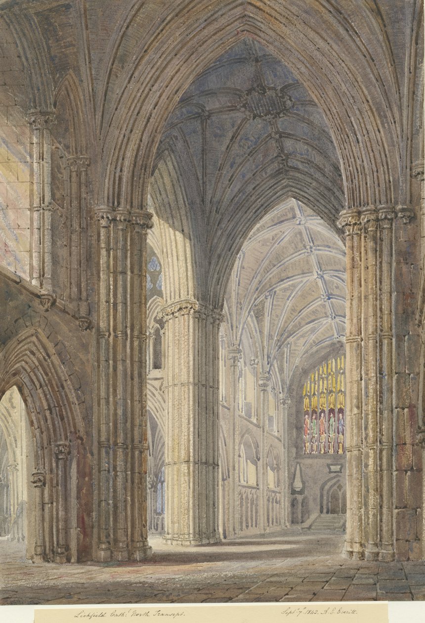 Interior of Lichfield Cathedral - North Transept by Allen Edward Everitt
