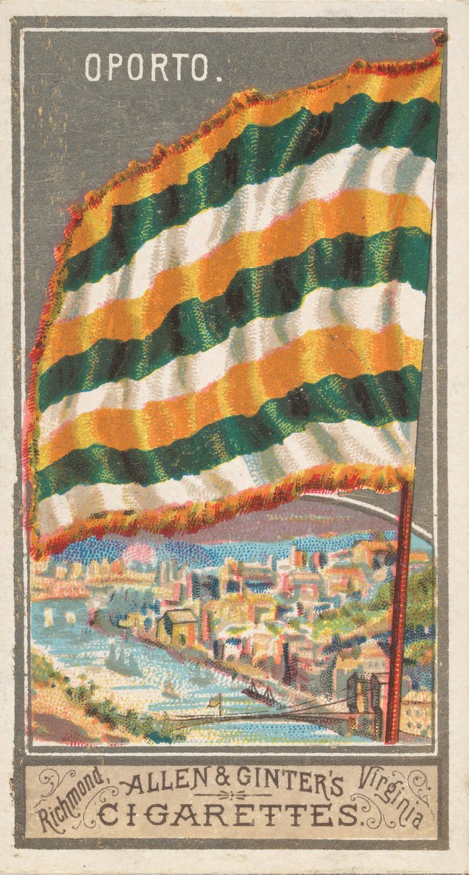 Oporto, from the City Flags series N6 for Allen & Ginter Cigarettes Brands, 1887 by Allen and Ginter