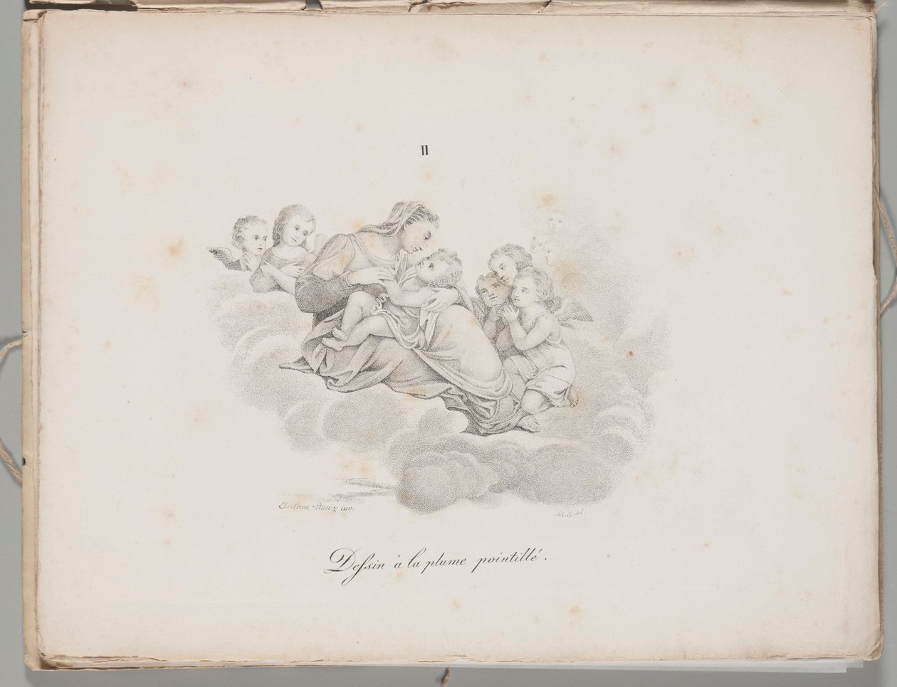 Art of the Lithograph: Madonna and Child on the Clouds, Plate II by Alois Senefelder