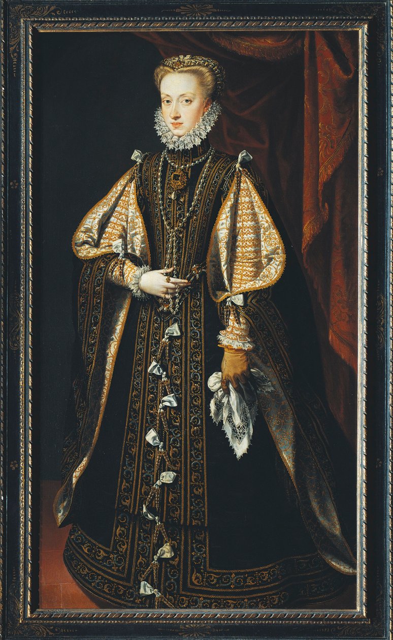 Portrait of Anna of Austria Queen consort of Spain and Portugal by Alonso Sánchez Coello