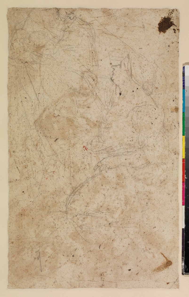 Figure studies with a kneeling woman in profile by Alonso del Arco