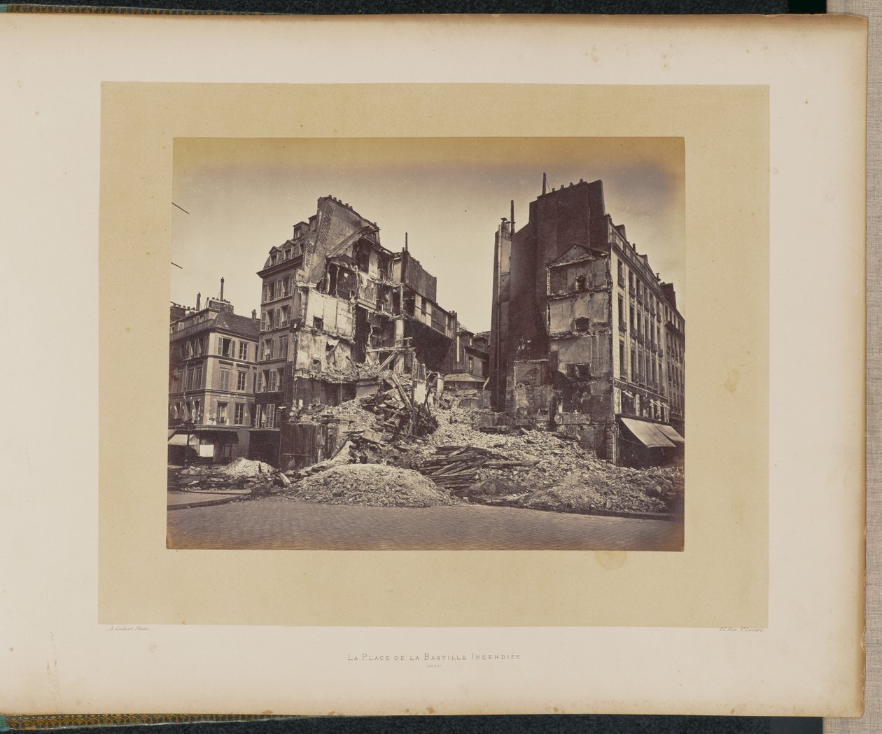 The Place de la Bastille on Fire by Alphonse J. Liébert