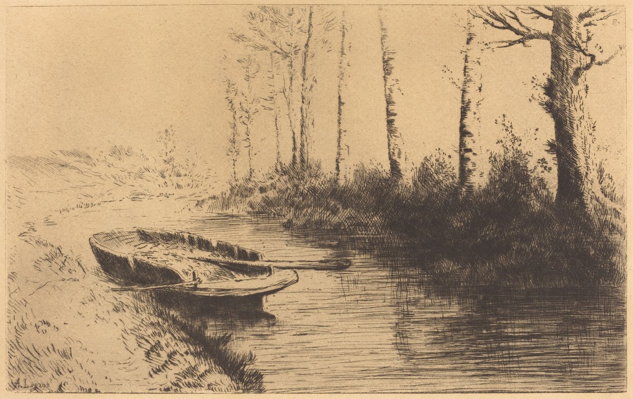 Canal Seen by Morning Light by Alphonse Legros