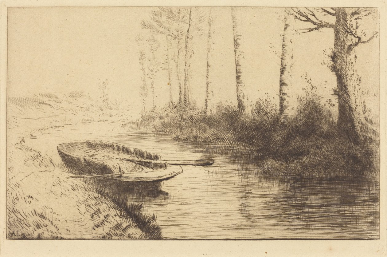 Canal Seen by Morning Light by Alphonse Legros