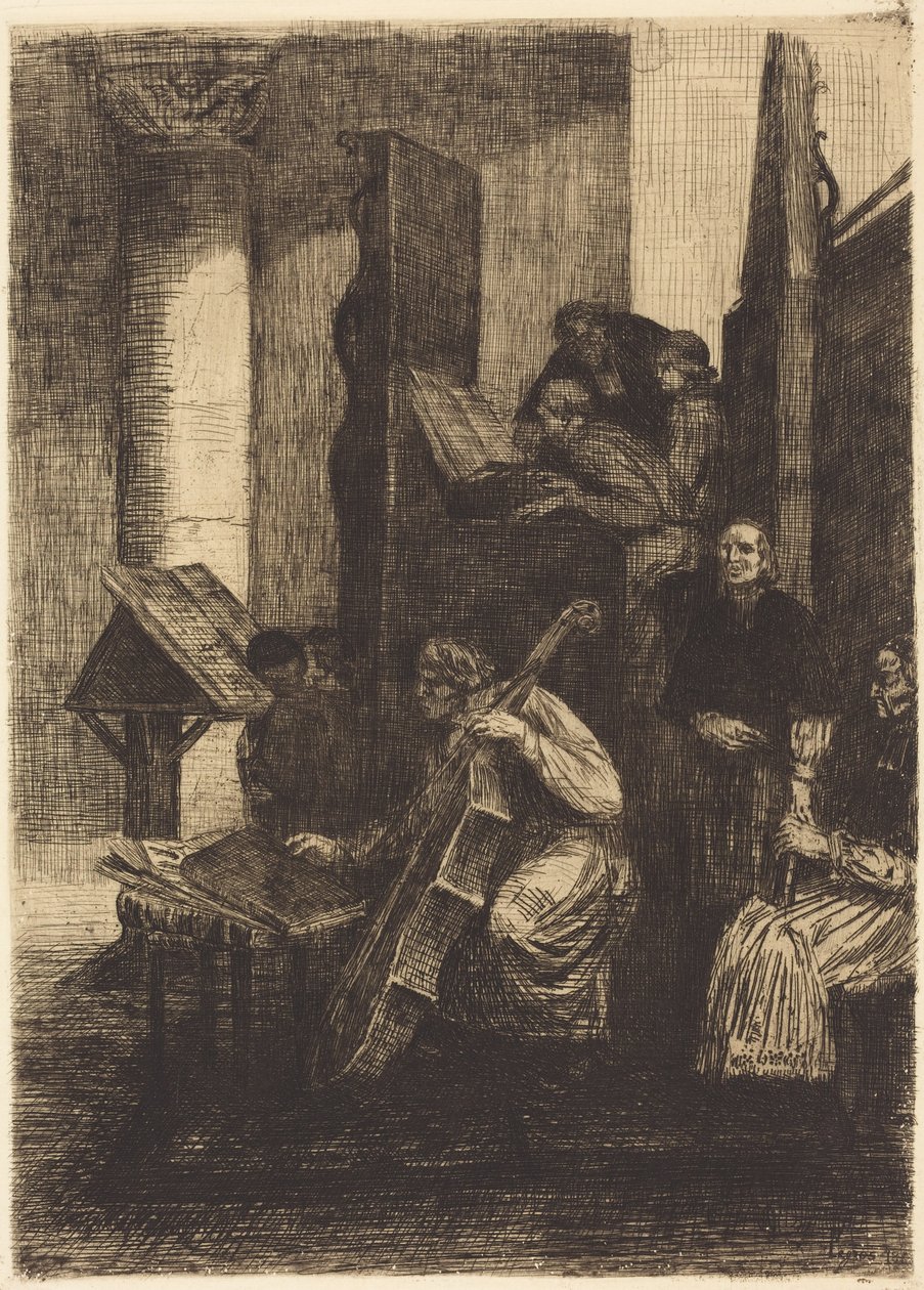 Choir in a Spanish Church by Alphonse Legros