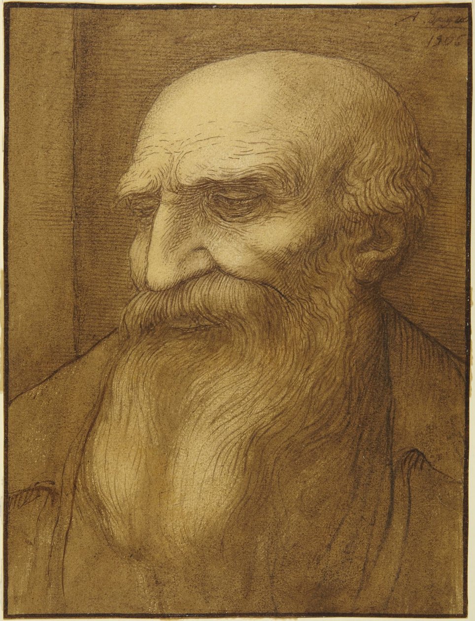 Head of Bearded Man by Alphonse Legros