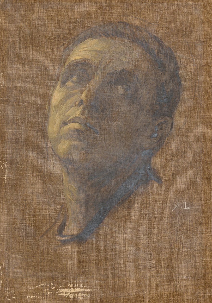 Head of a Man with Upturned Eyes by Alphonse Legros