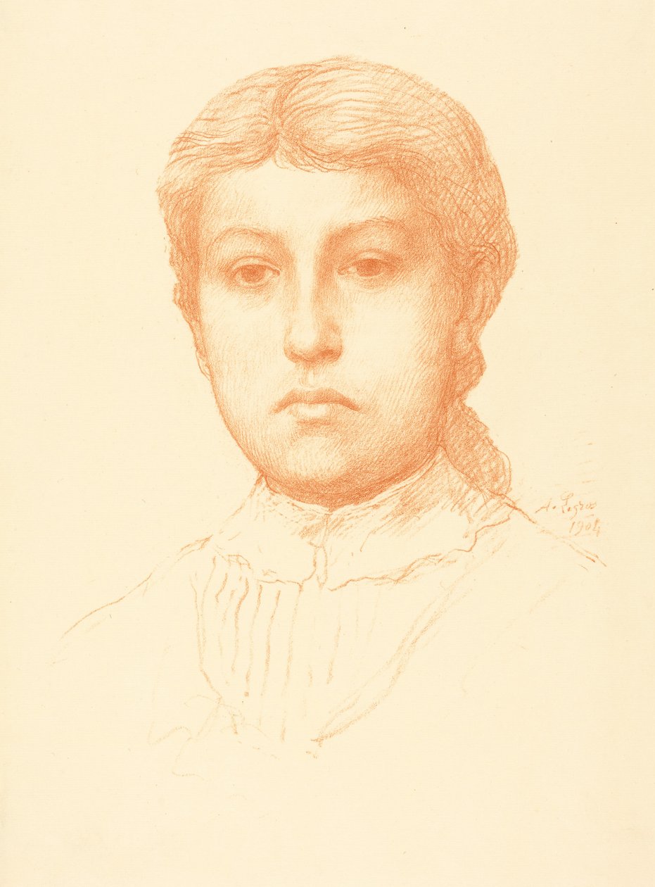 Head of a Young Girl by Alphonse Legros