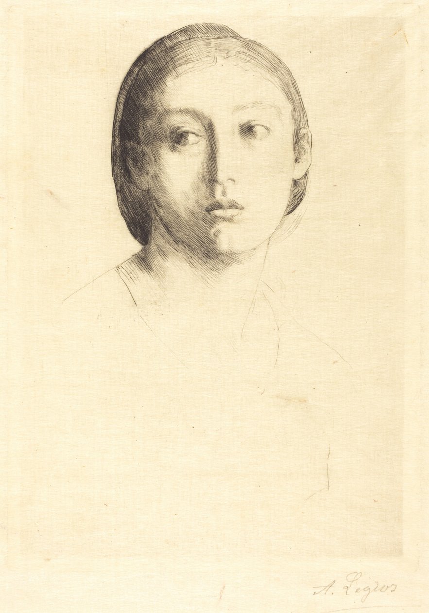 Head of a Young Girl by Alphonse Legros