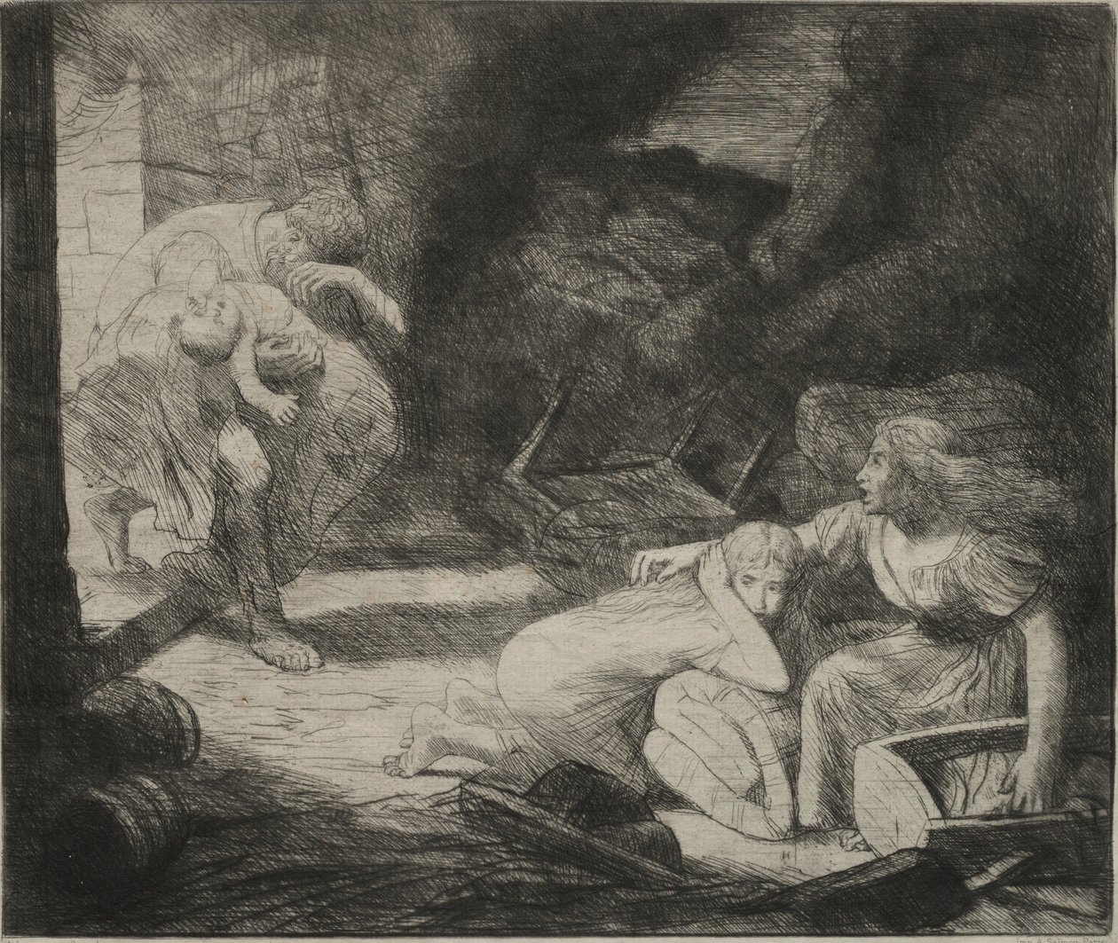 The Fire by Alphonse Legros