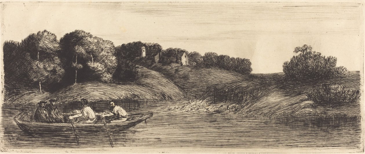 Landscape with Boat, 1st plate by Alphonse Legros