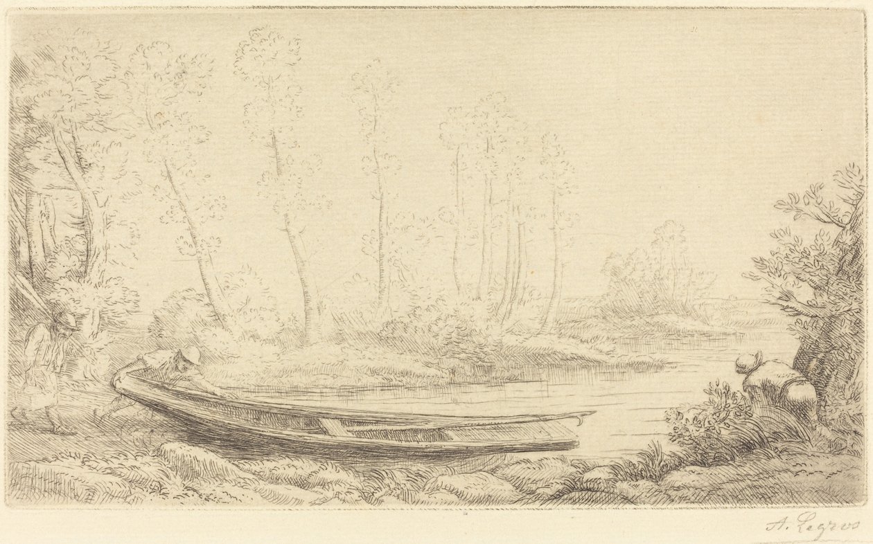 Man with a Punt, Figure to the Right by Alphonse Legros