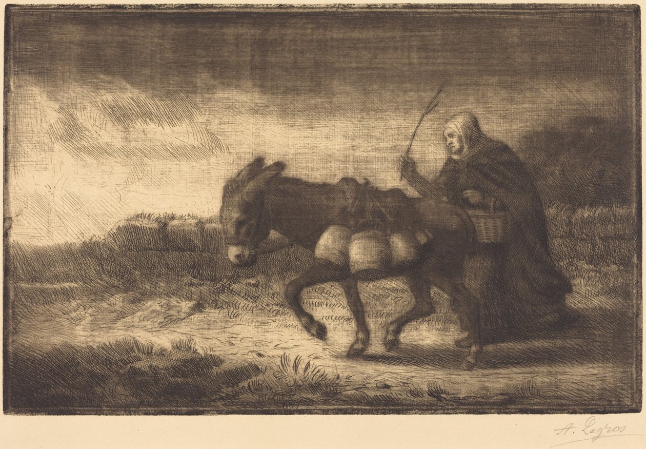Milkmaid of Boulogne, 1st plate by Alphonse Legros
