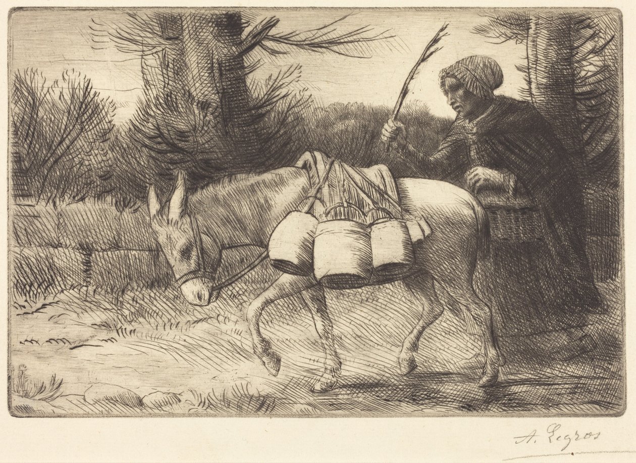 Milkmaid of Boulogne, 3rd plate (Laitière à Boulogne) by Alphonse Legros