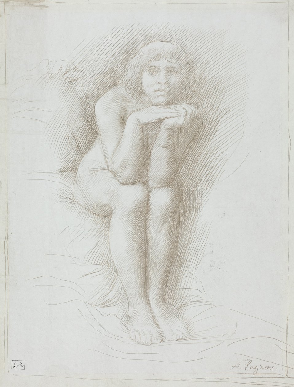 Nude Model Seated by Alphonse Legros